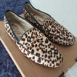 Sam Edelman Tan/Black Leopard Print Calf Hair Flats, 7.5M